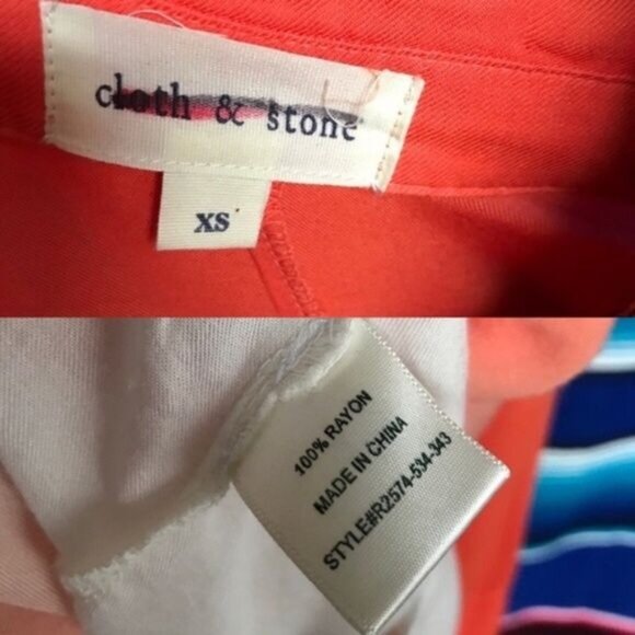 Anthro Cloth & Stone Night Fade Ombre Button Down - Picture 7 of 8